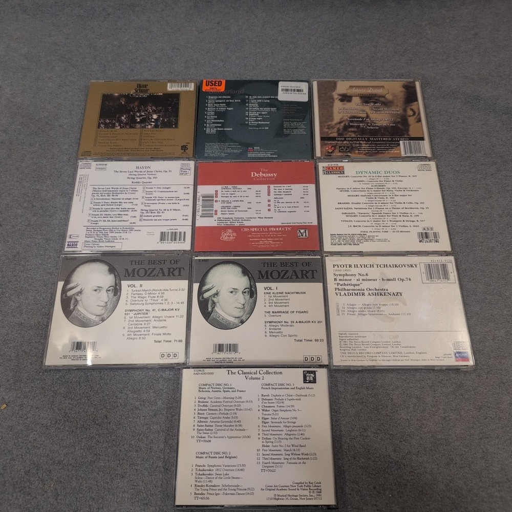 10 Classical Music CD Lot Mozart Tchaikovsky Dvorak Debussy Haydn J Sutherland - Picture 2 of 2